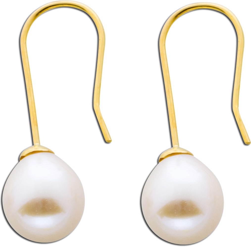 Perlen Ohrstecker 6-7mm Goldmaid Ohrstecker Aus 585er Gelbgold Mit Echten Süßwasserperlen – 6-7 Mm, Butterfly-Verschluss Perlen Ohrringe