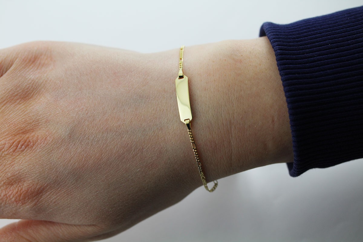 Gravur Armband ID Gold 333 8Karat 1,5mm poliert massiv Ch. Abramowicz