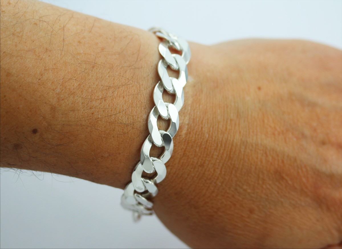 Gnoce Charm Armband - 925 Sterlingsilber Schlangenkette Mit Verschluss