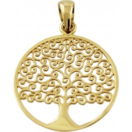 Anhänger Gold 585 14 Karat echt Goldanhänger Lebensbaum Weißgold