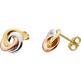 14k Gelb- & Weißgold Zweifarbige Knoten-Ohrringe #15935 - Schweiz