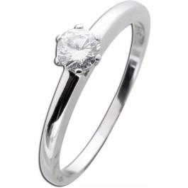 Solitär-Ring 585 Gold Weißgold 0,25 ct Diamant Brillant GH/SI Verlobungsring 14K 