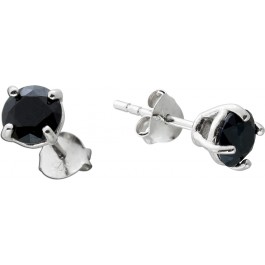 925 Silber 4/5ct Schwarz Spinell & Diamant Akzent Dreifach