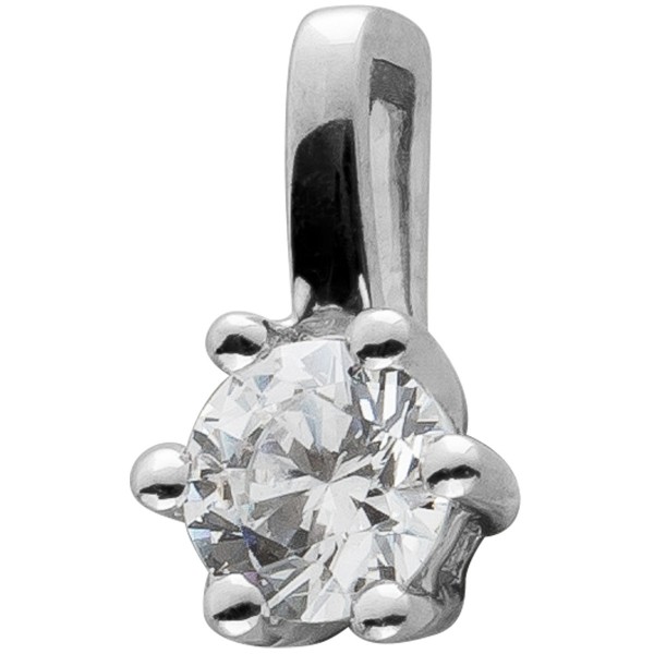 Solitär Diamant Anhänger 0,20ct W/SI Weiss Gold 585 1 Brillant Iced out Schmuck