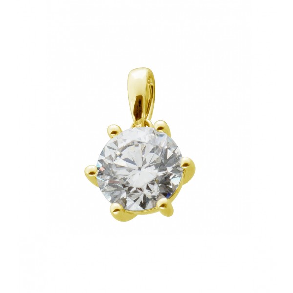 Solitär Anhänger 1.00ct  F Vsi Gelbgold 585 14K Lab Grown Diamond IGI Zertifikat