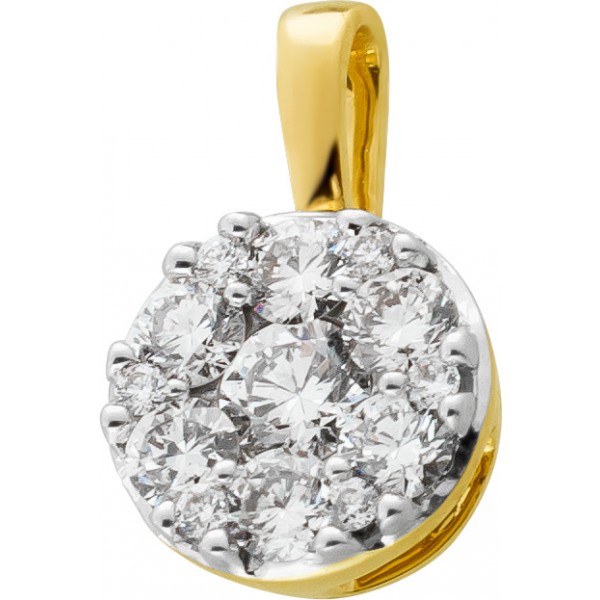 Brillant Anhänger Gelbgold 585 14 Karat 13 Diamanten 0.30ct TW VSI