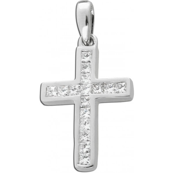 Diamanten Kreuz Anhänger Weißgold 585 14 K 0.15ct TW VSI