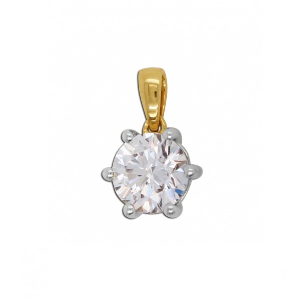 Brillant Anhänger 0.75ct F VSI Gelbgold 585 14K Lab Grown Diamant 