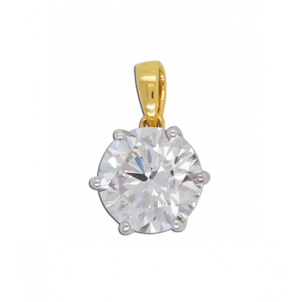 Brillant Anhänger 1.50ct F VSI Gelbgold 585 14K Lab Grown Diamant IGI Zertifikat