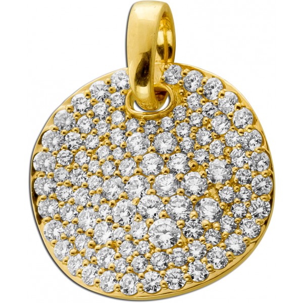 Diamant Anhänger Gold 585 14K Diamanten 0.75ct
