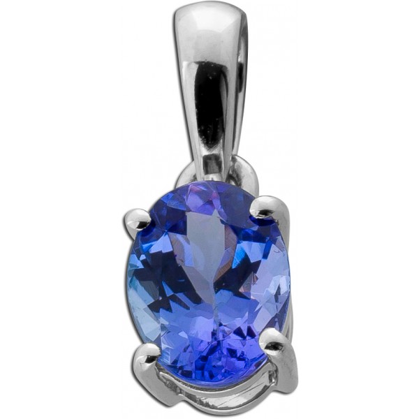 Tansanit Anhänger Platin 950 blauer Edelstein 1.25ct