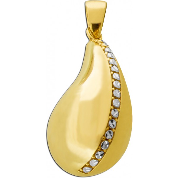 Tropfen Anhänger Gold 585 14 Karat halbmassiv