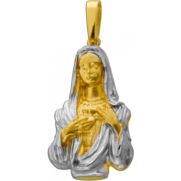 Maria Magdalena Anhänger Gold Weißgold 333 8K halbmassiv