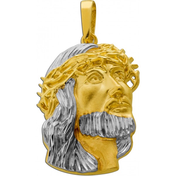 Jesus Anhänger Gold Weißgold 333 8K halbmassiv 