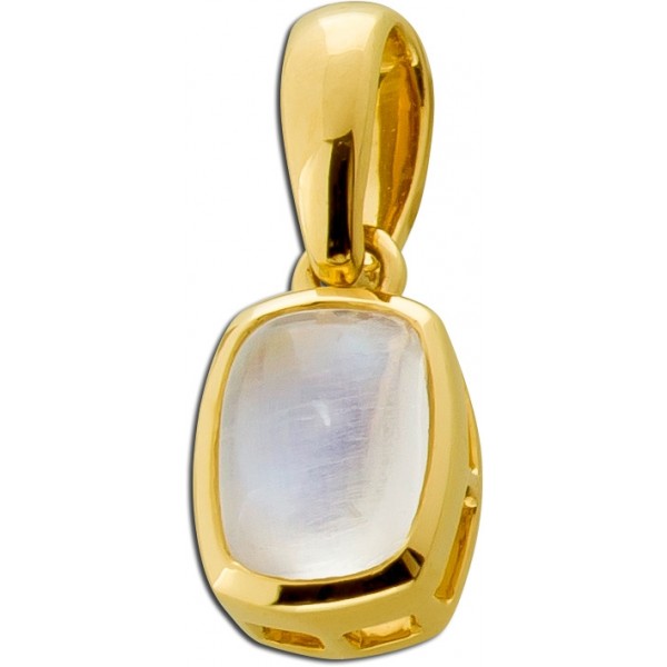 Mondstein Anhänger Gold 585 14K natürlicher Regenbogen Mondstein 1.25ct 