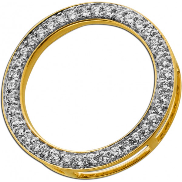 Brillant Anhänger Gold 585 14K Natur Diamanten 0.33ct