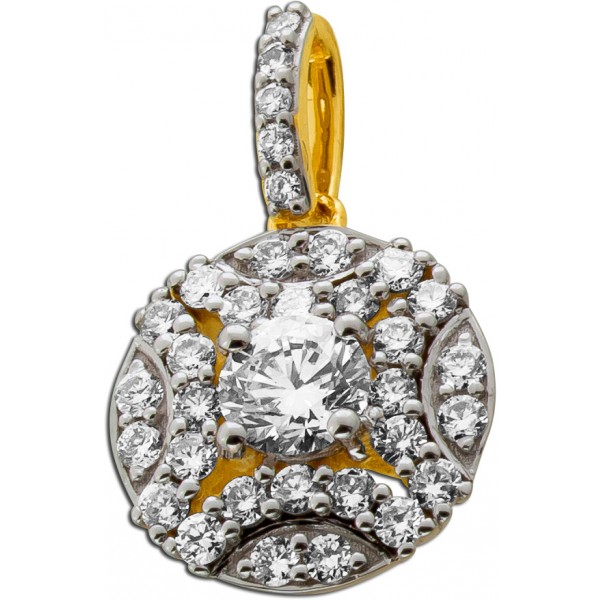 Brillant Anhänger Gold 333 8K Lab Grown Diamanten 0.56ct
