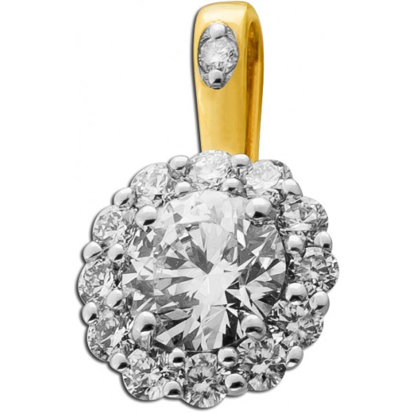 Halo Diamant Anhänger Gold 333 8K Lab Grown Diamanten 0.75ct