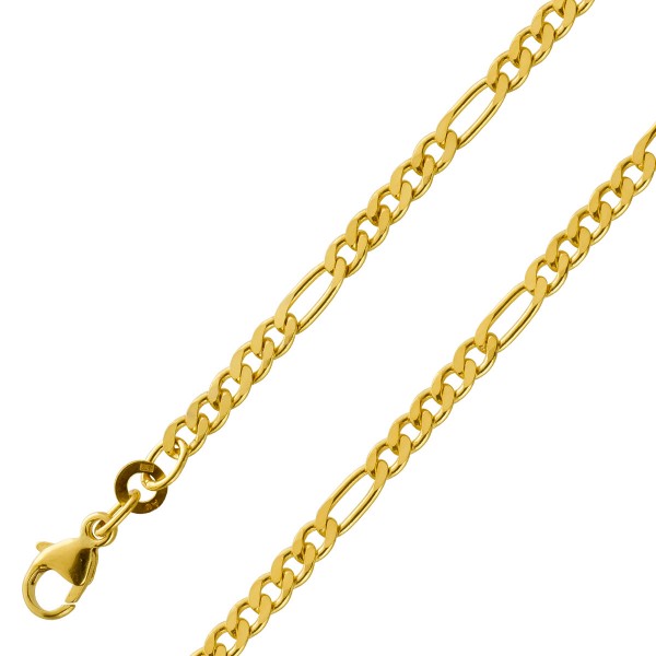 Figarokette/Armband 2,8mm Gelbgold 333 8 Karat massiv  poliert UNISEX