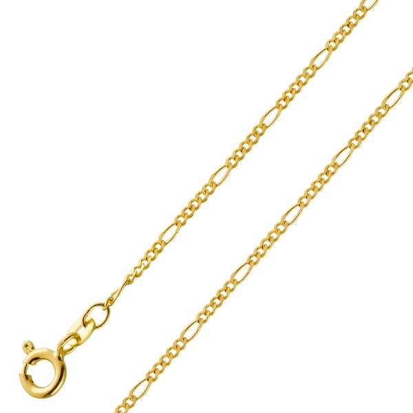 Figarokette Gelbgold 585 14 Karat Goldkette Diamantiert