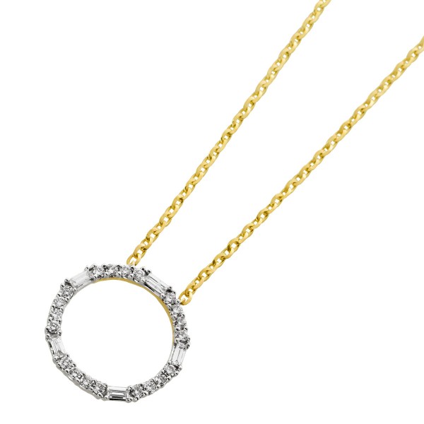Diamant Kette Anhänger Gelbgold 585 14K Brillanten 0.19ct