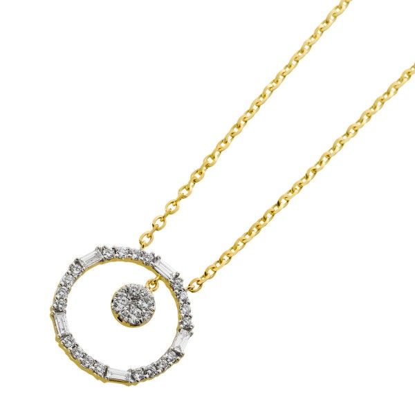 Happy Lady Ankerkette Anhänger Gelbgold 585 34 Brillanten 0.41ct TW