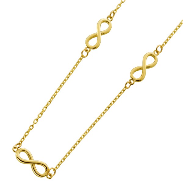 Endless Infinity Ankerkette Collier Gelbgold 333 8 Karat