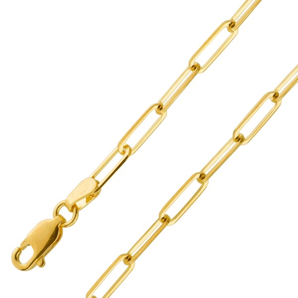 Paperclip Halskette Gelbgold 585 14 Karat massiv