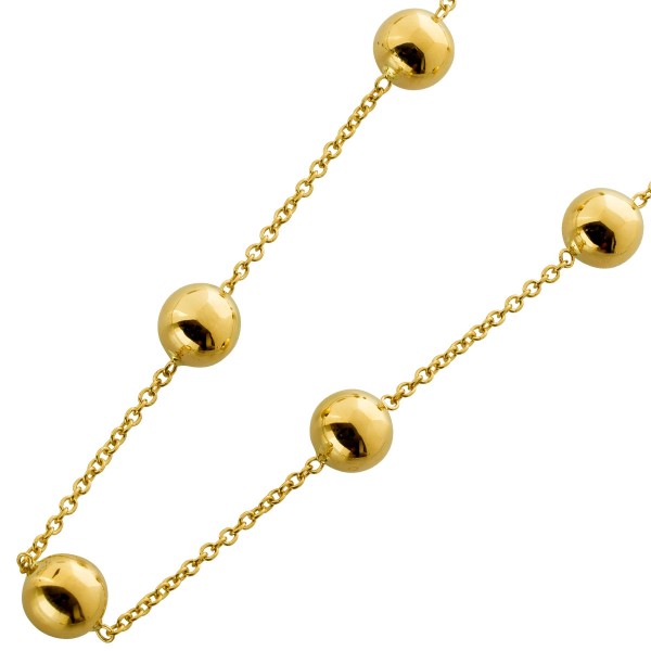 Ankerkette Gold 375 9 Karat Kugelanhänger 8mm