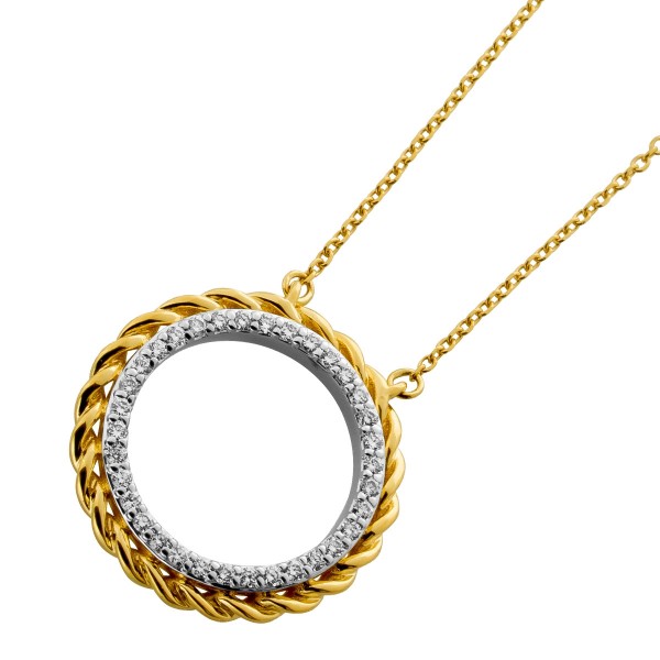 Diamant Kette Infinity Gold 585 14K Natur Diamanten 0.20ct