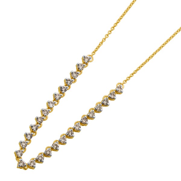 Brillant Collier Gold 333 8K Natur Diamanten 0.50ct Champagner