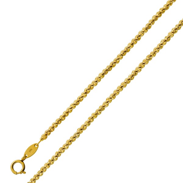 Kugelkette Gold 333 8 Karat 2mm diamantiert45cm-42cm