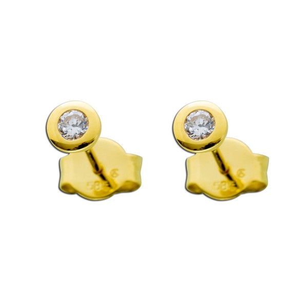 Diamant Brillant Ohrringe Ohrstecker Gold 585 14Kt. 0,20 Carat TW / LP Lupenrein_01