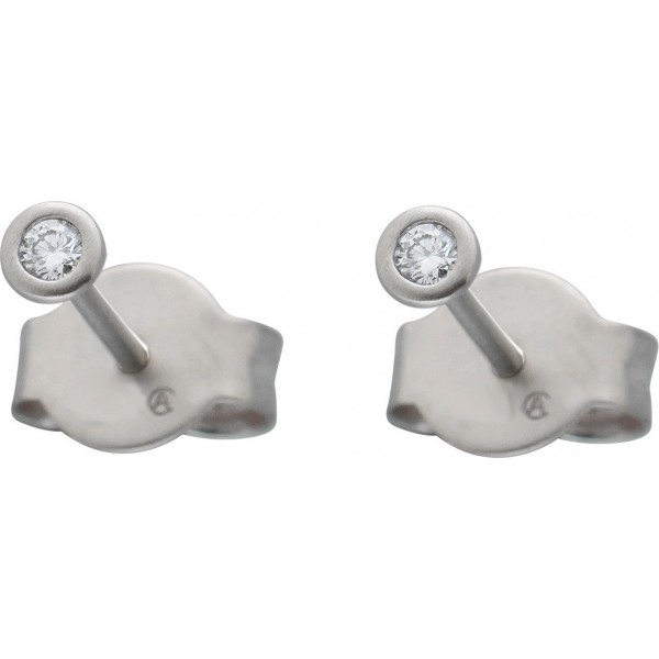 Platin 950 Brillant Ohrstecker Solitär Diamanten 0.15ct W SI