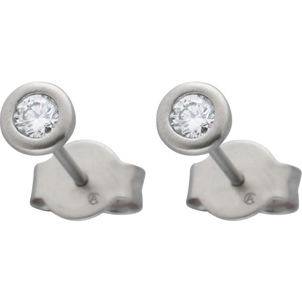 Platin 950 Diamant Ohrstecker Solitär Brillanten 0.25ct W SI