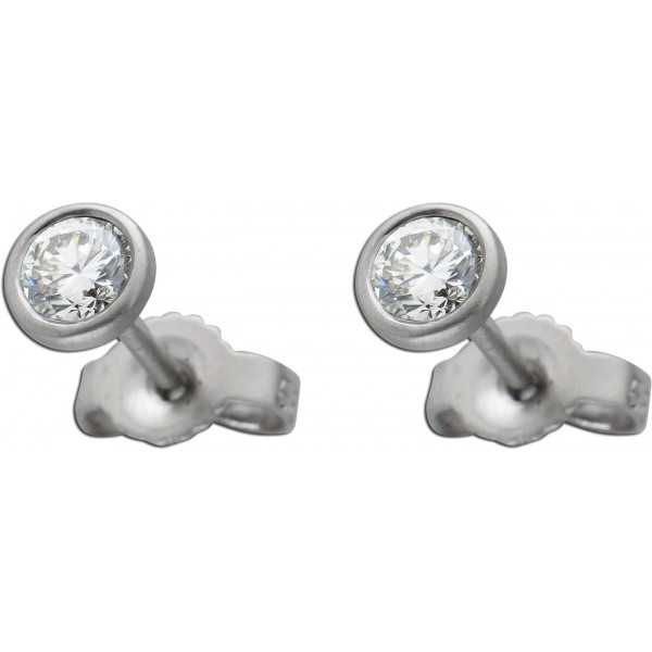 Platin 950 Brillant Ohrstecker Solitär Diamanten 0.35ct W SI