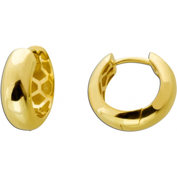 Creolen 14mm Gelbgold 333 8 Karat Klapp Scharnier 
