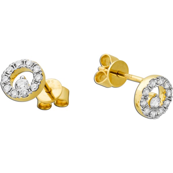 Happy Lady Brillant Ohrstecker Gelbgold 585 Brillanten 0.30ct 