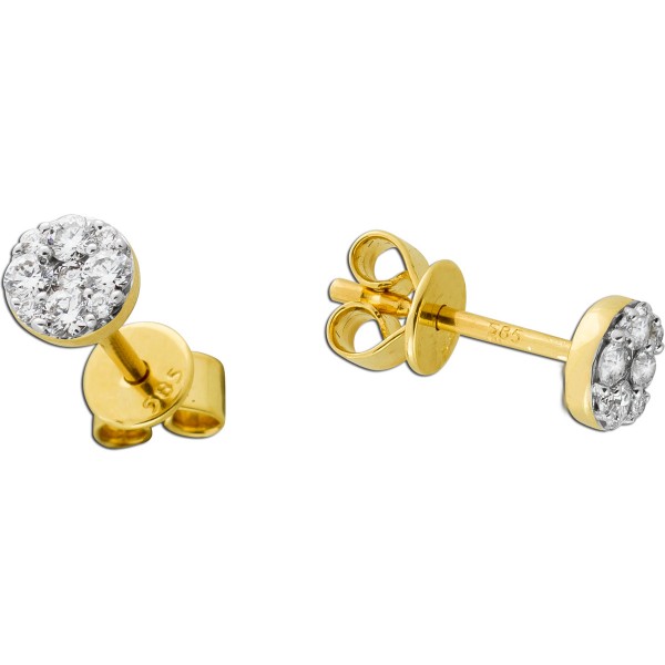 Diamant Ohrstecker Gelbgold 585 14K Brillanten 0.27ct