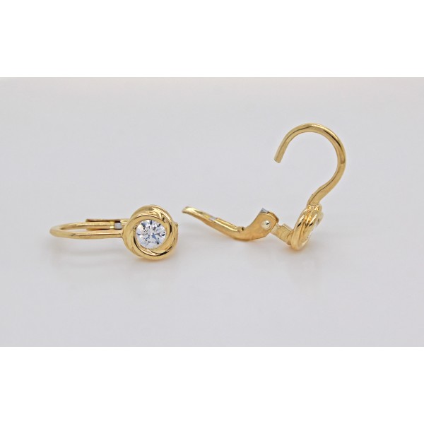 Ohrringe Gelbgold 333 8 Karat weisse Zirkonia Steine 