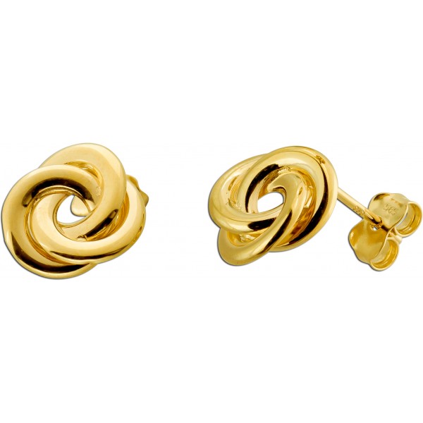 Endless Infinity Knoten Ohrstecker Gelbgold 585 14 Karat  