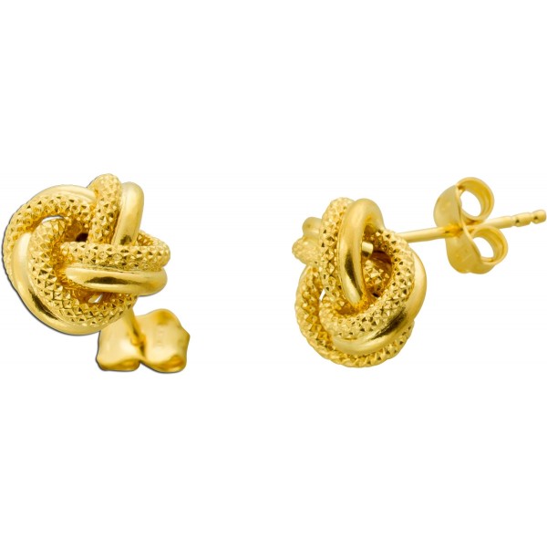 Infinity Endless Knoten Ohrstecker Gelbgold 750 18 Karat