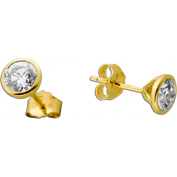 Brillant Ohrstecker 1ct Gold 585 14K Lab Grown Diamanten F VS