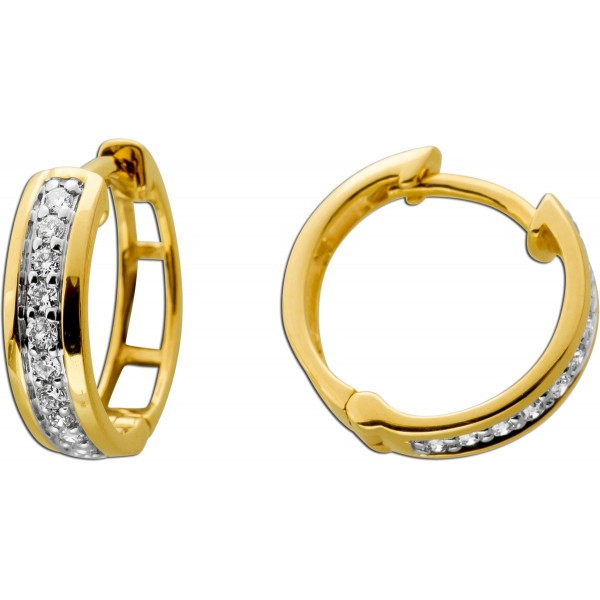 Diamant Creolen 0.25ct Gold 585 14 Karat Lab Grown Brillanten IGI