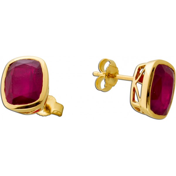 Rubin Ohrstecker Gold 585 14 Karat rote Edelsteine 5.80ct