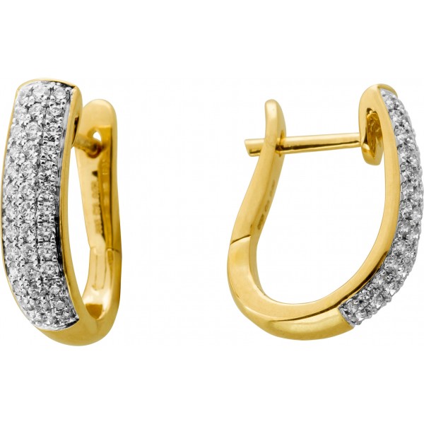 Creolen Hoops Ohrringe Gold 585 14K Diamanten Abramowicz
