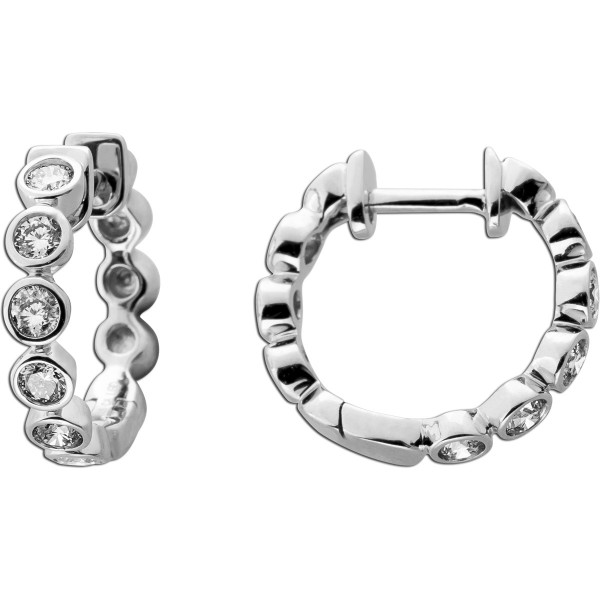 Diamant Creolen Weißgold 585 14K Lab Grown Diamanten 0.53ct