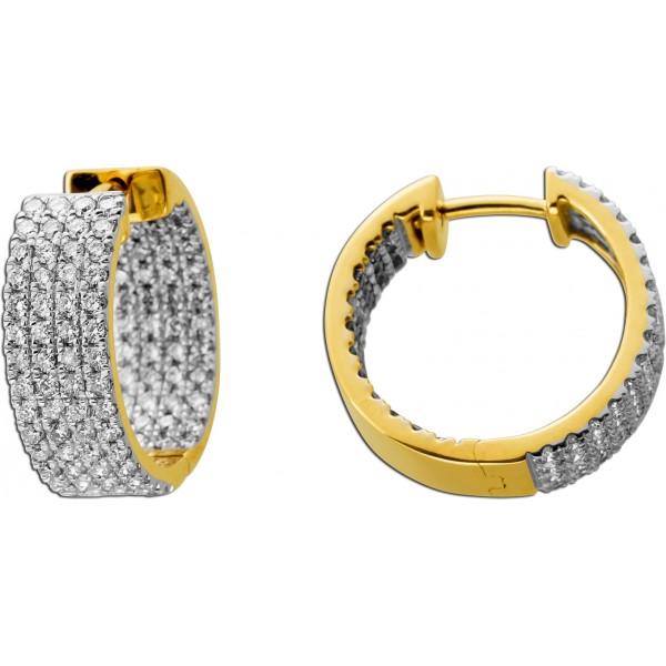 Brillant Creolen 2ct. Gold 585 14K Lab Grown Diamanten IGI Zertifikat