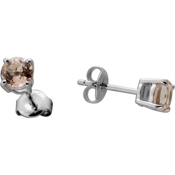 Morganit Ohrstecker Platin 950 rosa Edelsteine 0.86ct