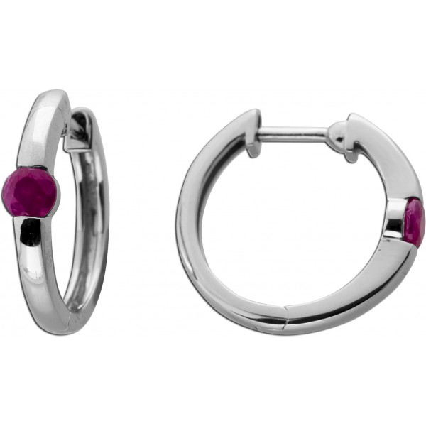 Rubin Creolen Platin 950 rote Edelsteine 0.60ct